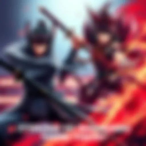 A master swordsman Ittousai faces off against the versatile warrior Nagaharu in an intense battle scene.