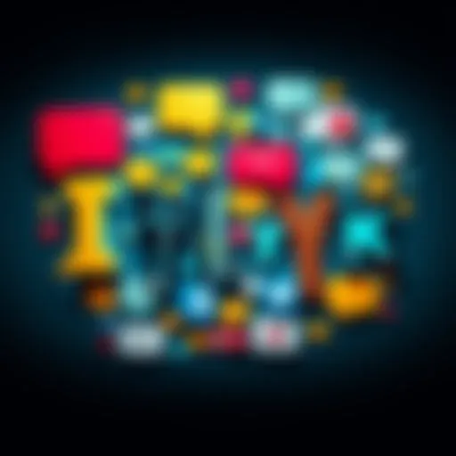A collage showing the acronym Iykyk in bold letters with speech bubbles representing conversations and social media icons around it.