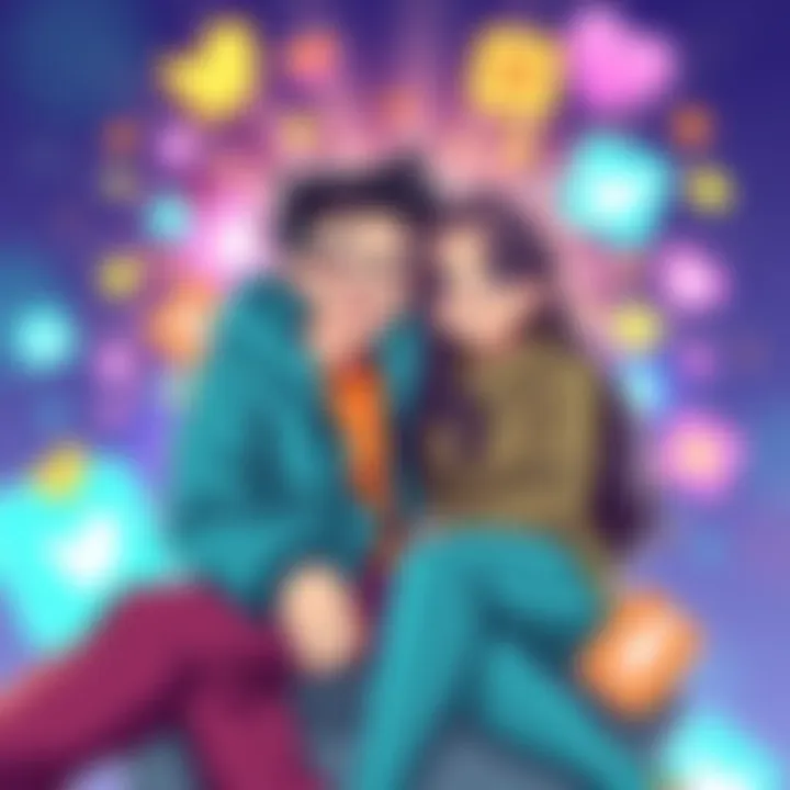 Jabber and Zanka Fan Art Illustration showing Jabber and Zanka together in a playful scene, surrounded by colorful fan art and social media icons, highlighting their shipping trend.