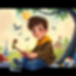 Illustration of Jack participating in different fun activities like painting, playing sports, and exploring nature