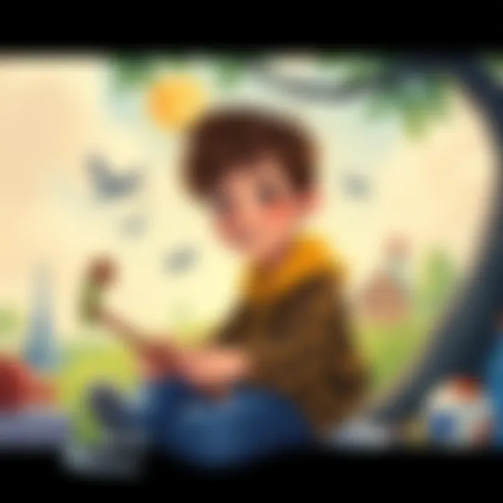 Illustration of Jack participating in different fun activities like painting, playing sports, and exploring nature