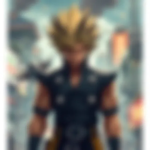Jagi from Fist of the North Star Jagi stands confidently with a fierce expression, showcasing his spiky hair and distinctive outfit, ready for battle in a post-apocalyptic setting.