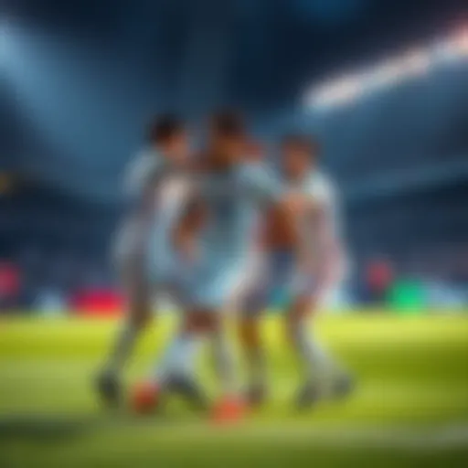 Japan U20 soccer players celebrating a goal during the World Cup match