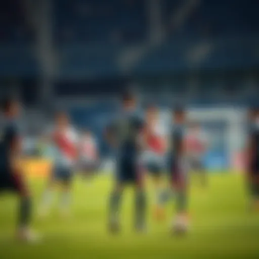 Japan's soccer team practices before a crucial match, showcasing determination and strategy among players