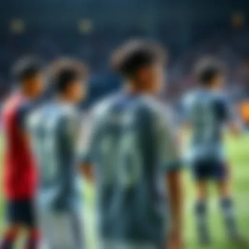 Japanese football team players showing off their unusual jersey numbers during a match