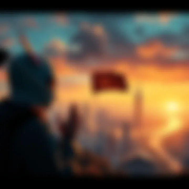 A person representing Japenis looking at Taiwanese landscapes without mosaics, showing a feeling of jealousy