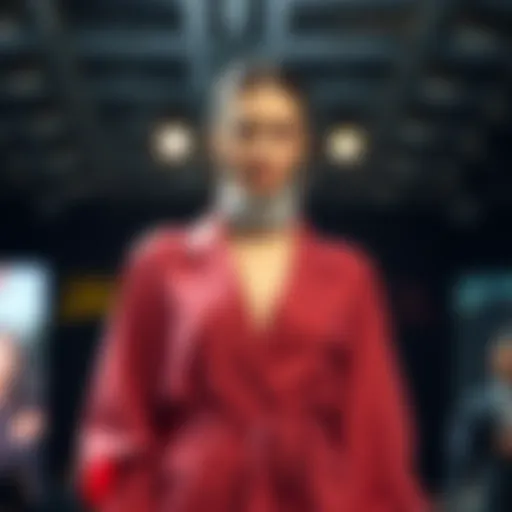 A model wearing a unique and elegant outfit from Japenis, showcasing the brand's refined style on the runway.