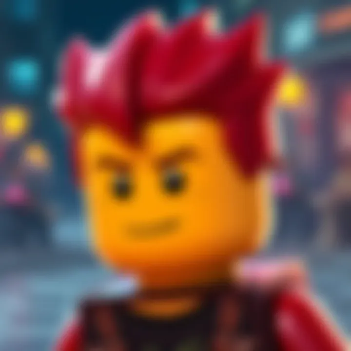 Character Jaune showing off a new Lego-inspired spiky hairstyle