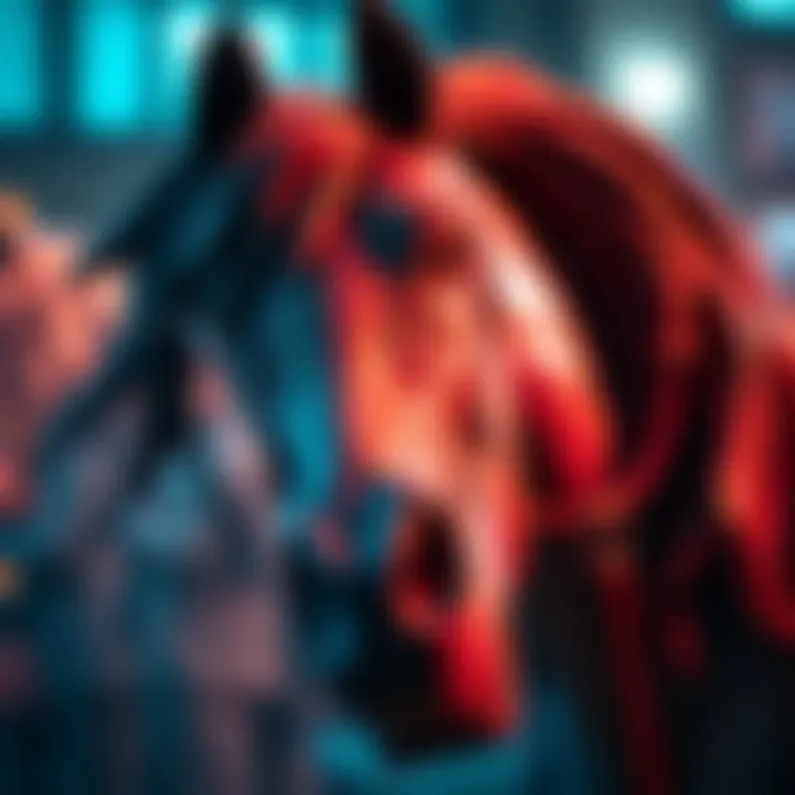 A close-up of Jean's horse face sculpture, showcasing its unique features and artistic style.