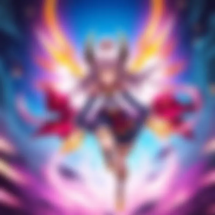 Jibril showcasing her powerful abilities in a vibrant scene from No Game No Life