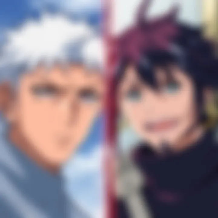 A side-by-side view of Jiji's serious expression from the manga and his comedic look from the anime.