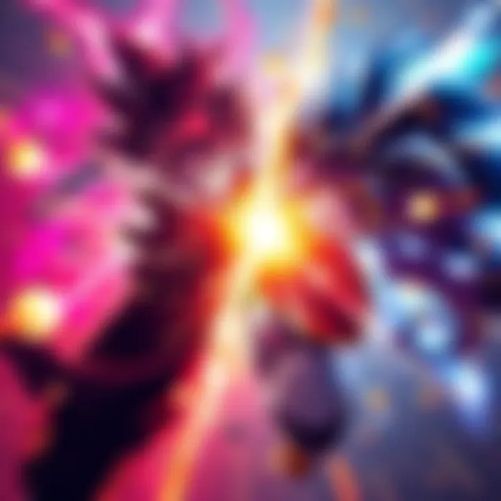 A dramatic clash between Jinton energy and Gojo's Infinity barrier, showcasing vibrant colors and powerful forces