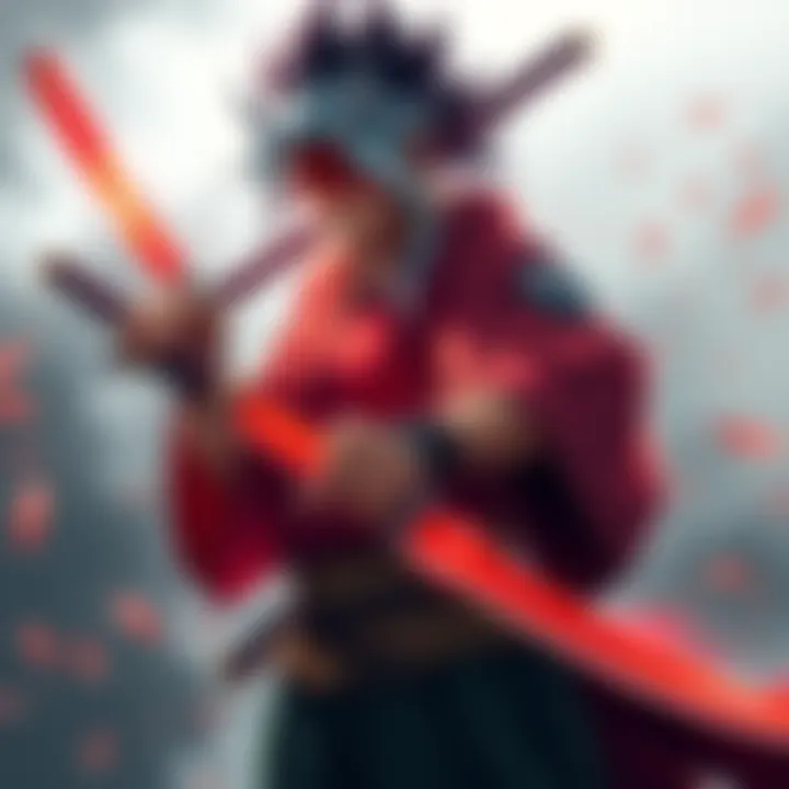 Jiraiya stands confidently holding his iconic swords, showcasing his skilled combat stance.