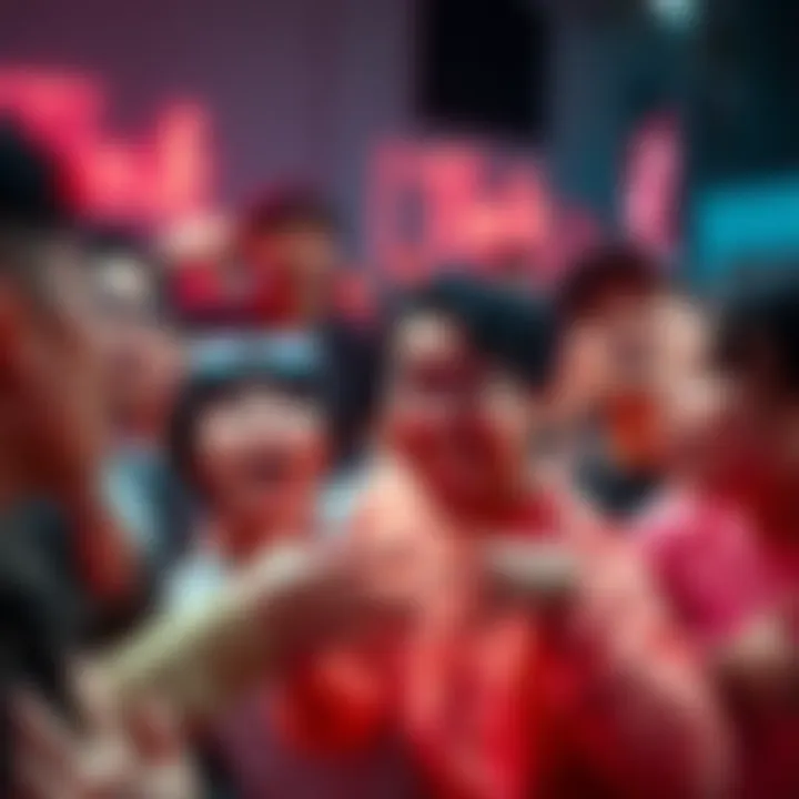 JJK Fans Reacting on TikTok A group of JJK fans passionately discussing TikTok videos, showing signs of outrage and disagreement.