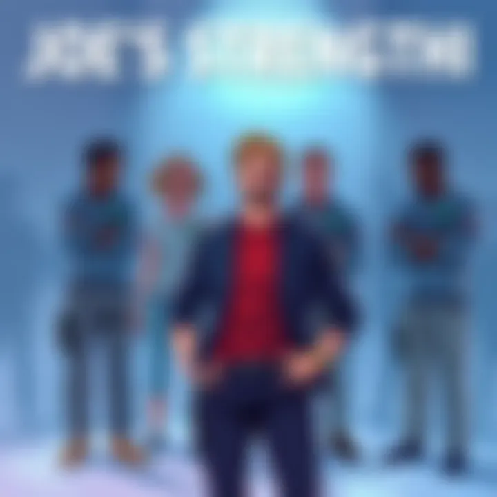 An illustration showing Joe standing confidently in front of a group, showcasing his strong character and abilities within HNI.