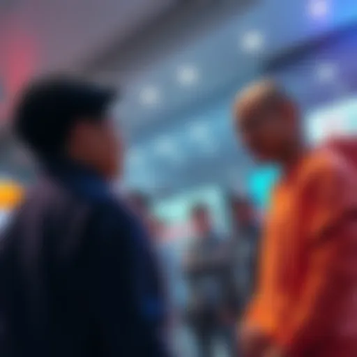 Group of people engaged in lively conversation about Joey NTR Aki