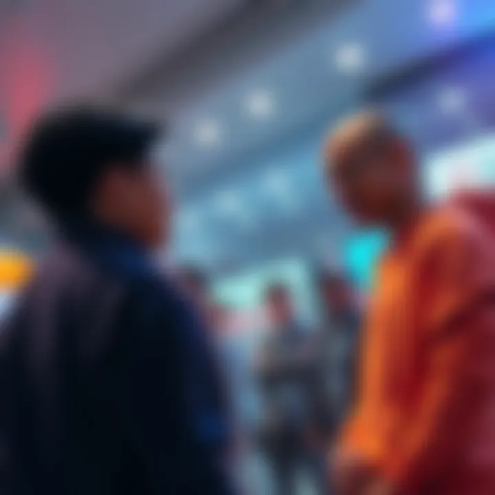 Group of people engaged in lively conversation about Joey NTR Aki