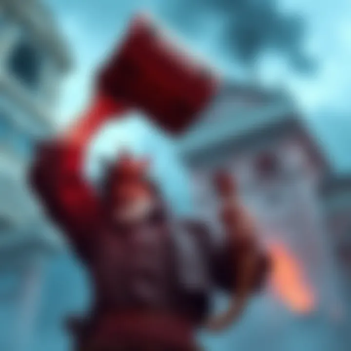 John Henry lifting a hammer John Henry, a strong man from folklore, lifts a giant hammer, symbolizing his strength and determination in the face of challenges from other folklore heroes.