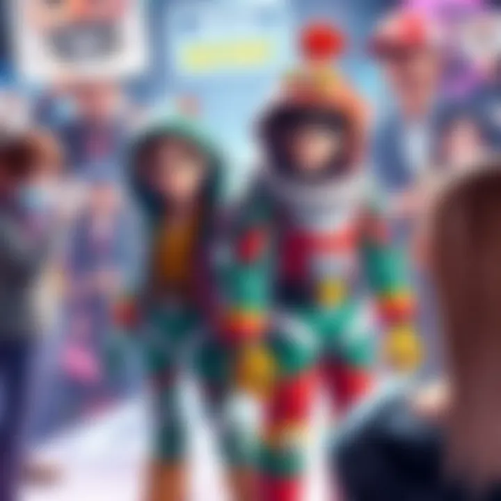 Johnny and Gyro Outfit Design A colorful portrayal of Johnny and Gyro showcasing their new outfit designs by an artist, surrounded by mixed reactions from an online community.