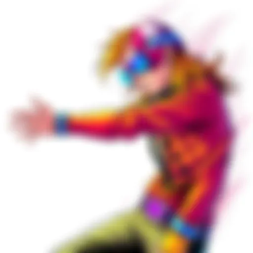An artistic representation of Johnny Joestar in a dynamic pose, showcasing vivid colors and strong lines. The character is dressed in unique attire, capturing his essence.