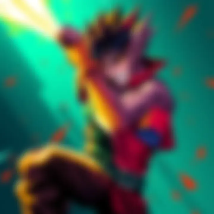 A vibrant JoJo character striking a pose with bold colors and dynamic lines, showcasing the essence of its influence in pop culture.