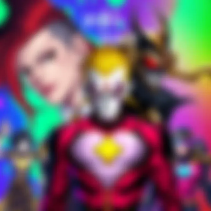 A collage of JoJo villains including Funny Valentine, Pucci, and Diavolo, showcasing their unique designs and personalities against a colorful backdrop.