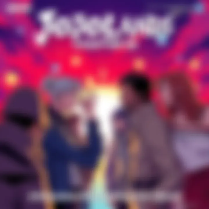 Cover illustration featuring characters from Jojolands engaging in intense dialogue against a vibrant backdrop