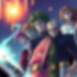 A scene showing multiple generations of characters from JoJo's Bizarre Adventure, highlighting their connections and family ties.