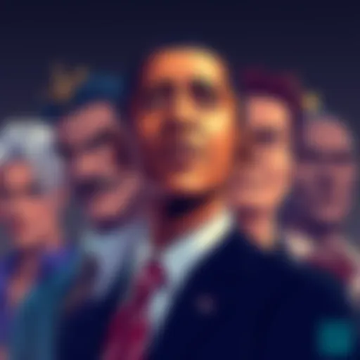 Illustration showing various characters from Jojo's series with similar features to Barack Obama, arranged in a ranking format