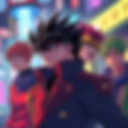 JoJo's Characters with Translations JoJo's characters showcasing problematic translations like Whamuu and Esidisi.