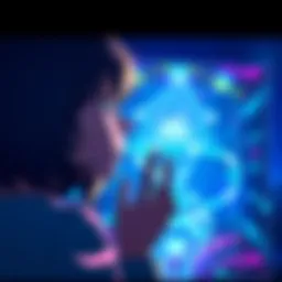 Character Reflection in JoJo's Stone Ocean A girl contemplating her feelings while looking at an image of Jolyne from JoJo's Stone Ocean, surrounded by colorful visuals from the show.