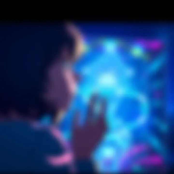 Character Reflection in JoJo's Stone Ocean A girl contemplating her feelings while looking at an image of Jolyne from JoJo's Stone Ocean, surrounded by colorful visuals from the show.