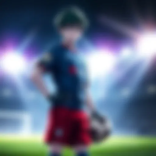 Joker from Persona 5 stands confidently with a soccer ball, wearing a Blue Lock jersey
