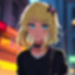 Jolyne's Mom with Blonde Hair A depiction of Jolyne's mom with blonde hair in an anime style, showcasing her vibrant look and character design.