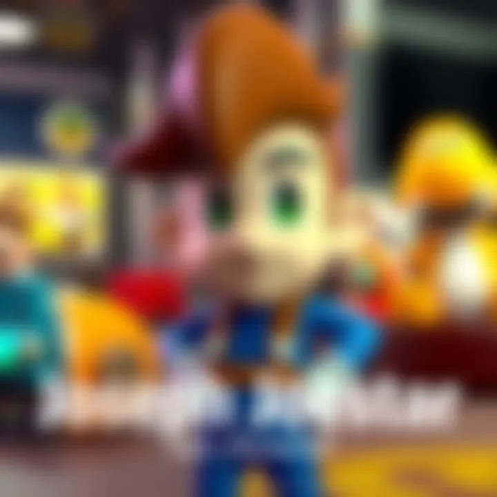 A Mii character representing Joseph Joestar with a confident stance and distinct hairstyle, showcasing his traits in a gaming environment.