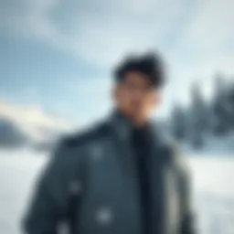 Josuke stands in a snowy landscape, showing off his distinctive hairstyle and looking contemplative about its meaning.