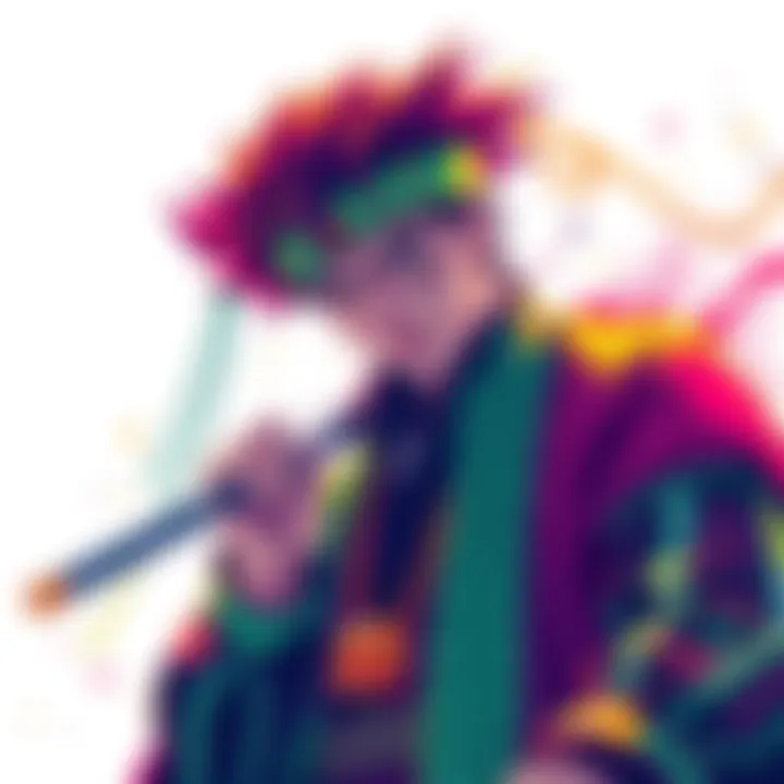 Jotaro's traditional drawing created in Ibispaint showcasing vibrant colors and intricate details, highlighting the artist's skills without A.I.