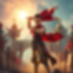 Joyboy stands defiantly against a backdrop of the Ancient Kingdom's power, symbolizing freedom and resistance