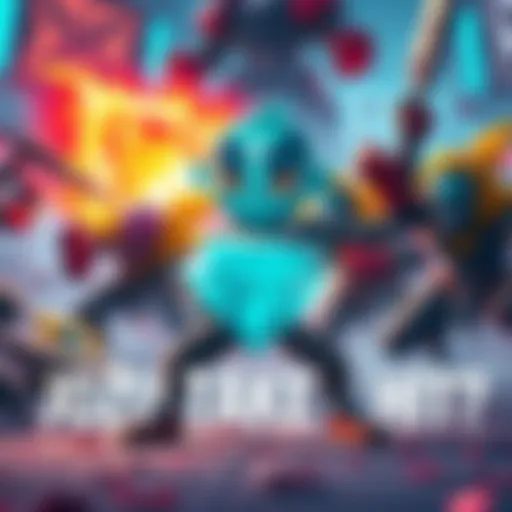 A diamond character named Jozu standing strong while being attacked by various characters in a colorful scene