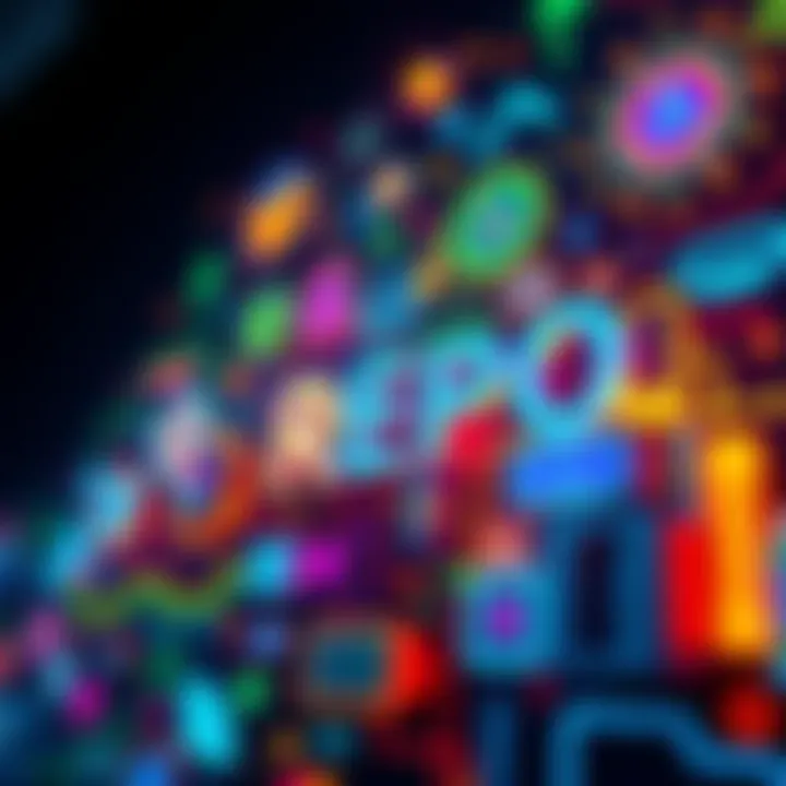 A colorful graphic showcasing key elements of the JP REPO collaboration, emphasizing creativity and innovation.