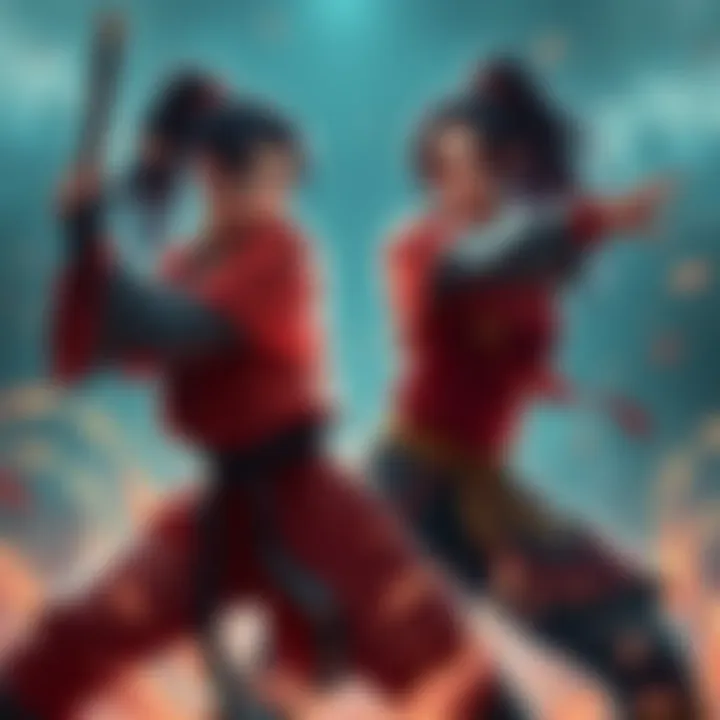 Ju Fa and Tao Fa vs Gyutaro and Daki Ju Fa and Tao Fa prepare for battle against Gyutaro and Daki, showcasing their unique abilities and determination