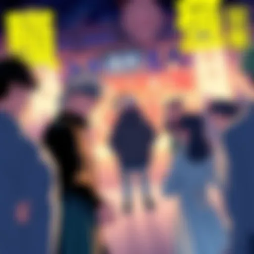 A group of characters from Jujutsu Kaisen Modulo discussing in an exciting atmosphere, with hints of the upcoming chapter in the background