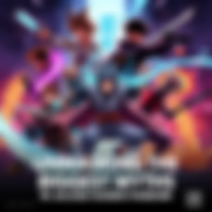 A group of Jujutsu Kaisen characters in action poses, showcasing their unique powers and styles