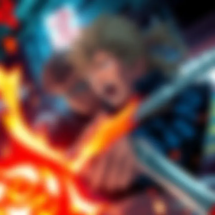 Action-packed scene from JuJutsu Kaisen showing main characters ready for battle in an intense moment