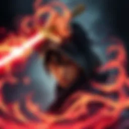 A jujutsu sorcerer casting a spell, surrounded by swirling magical energy, showing a determined expression.