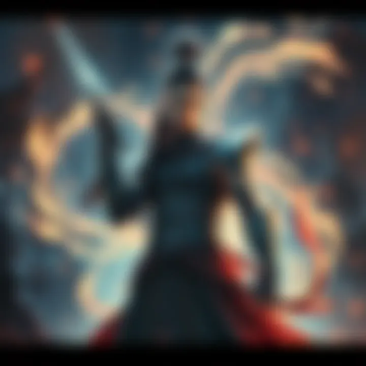 Jûra stands confidently with swirling energy around him, hinting at his powerful connections in the series.