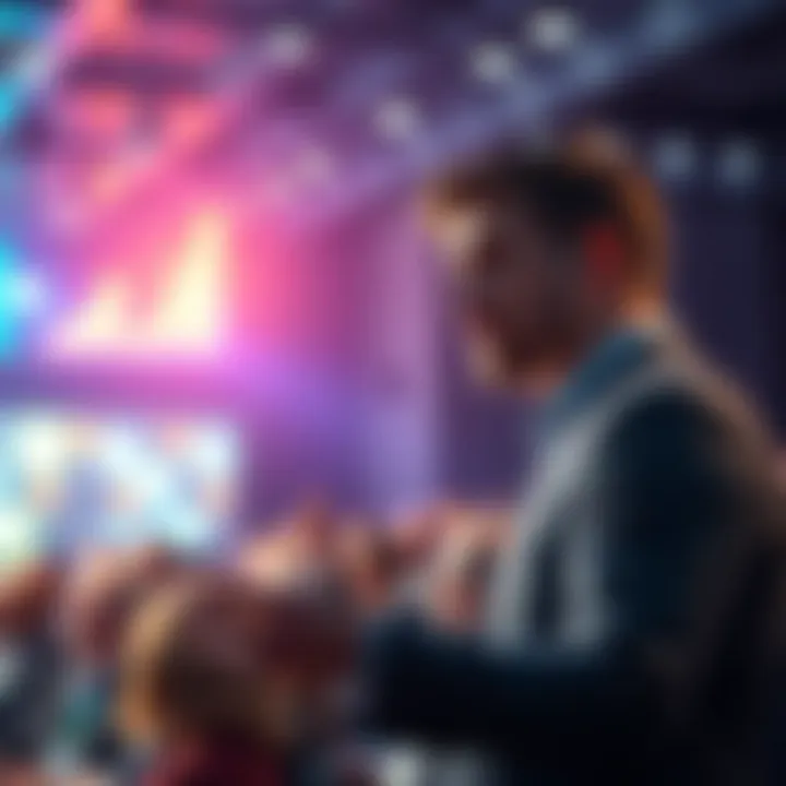 Justin Law delivers a speech at a conference in 2025, discussing his initiatives and ideas with an engaged audience.