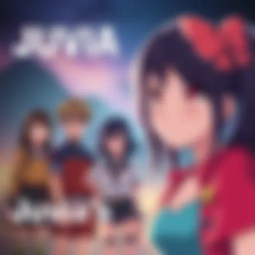 Juvia looks worried after an attack, her friends stand in the background concerned. Lucy appears determined to help her, showing a wishful expression.