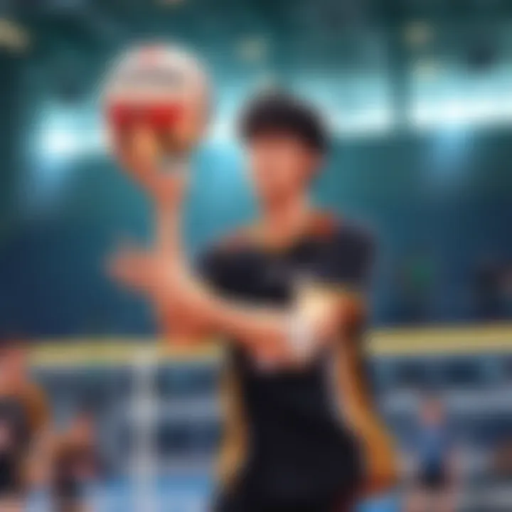 Kageyama Tobio practicing volleyball with intense focus and determination