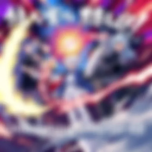 Illustration of characters from KaguRai in a fierce battle, showcasing their absolute strength and determination.